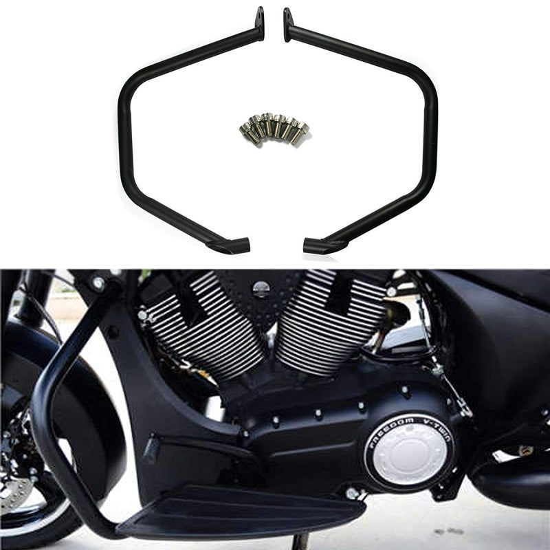 COBIKE Black Engine Guards Highway Crash Bars Engine Protector for Victory Cross Country Tour Cross Road Magnum 2010 - 2017 - Image 1